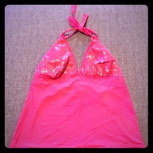 Plus Size Hot Pink Tankini Swimsuit Top
